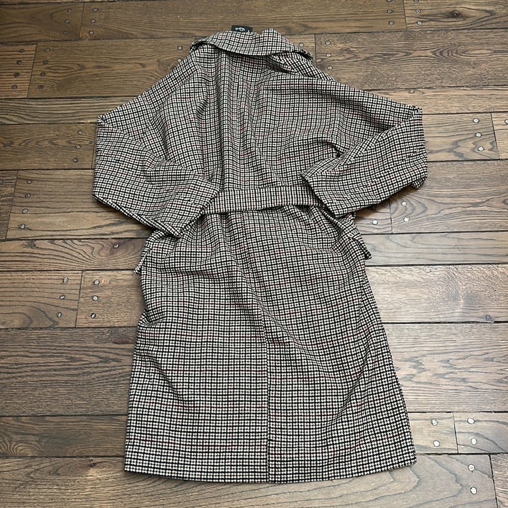 NWT Rails Sloan Houndstooth Plaid Wrap Coat Bronze Charcoal Henna - Picture 4 of 5